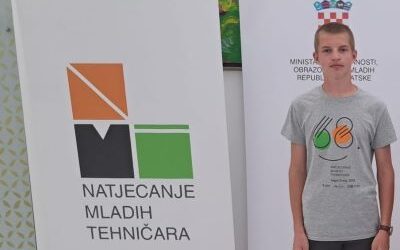 David Posarić osvojio 7. mjesto na 68. natjecanju mladih tehničara Republike Hrvatske